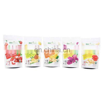 Custom Eco Friendly 30g Dried Fruit Nut Strawberry Potato Chips Packaging Stand Up Zipper Plastic Packing Bags For Food