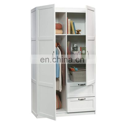 custom simple modern design wooden plywood nordic white furniture cloth storage clothes organiser wardrobe bedroom closet