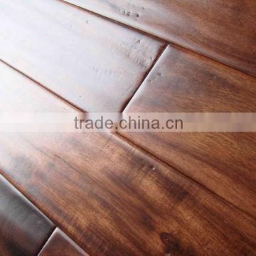 Hand scraped solid big leaf acacia wood flooring