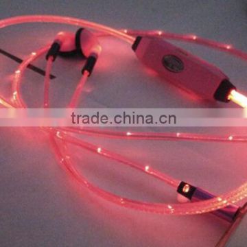2015 Newest led light Flashing glowing earphones with Light up