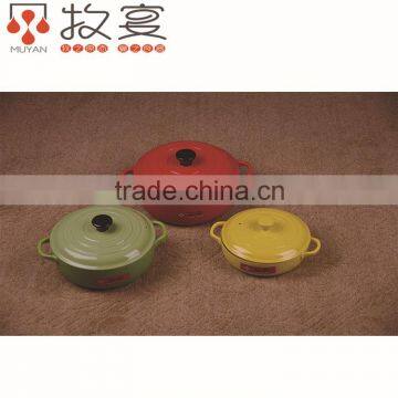 Chaozhou MUYAN heat-resistant colorful ceramic pot round shape 2016 new design cookware