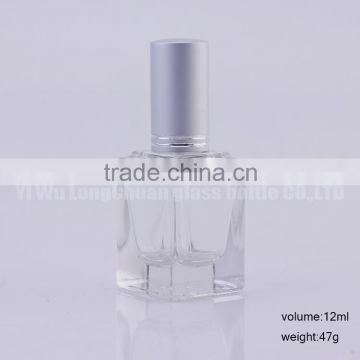 12ml Square Shape Empt Refillable Aluminum Atomizer Perfume Glass Bottle