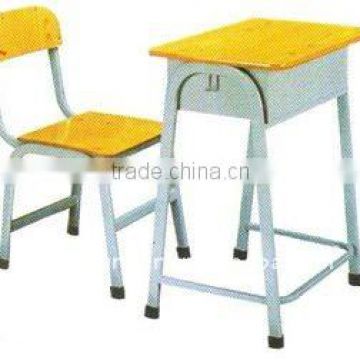 Plywood school desk and chair