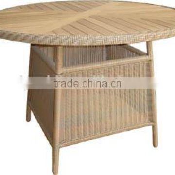 teak table top outdoor rattan table in different shape & size