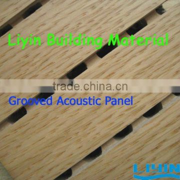 Wooden Grooved Acoustic Panel Ceiling Design For Meeting Room
