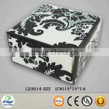 Square Jewelry Box with Botanical Design