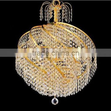 Hanging Decorative Balls Lights, Modern Spiral Gold Crystal Chandelier