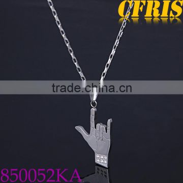 Personalized stainless steel gesture symbol necklace