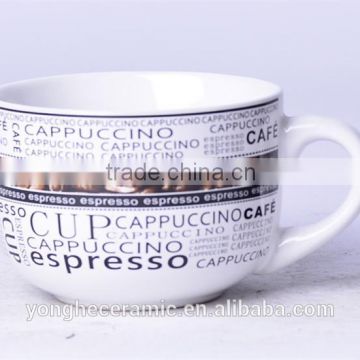 Hunan Wholesale 15oz ceramic soup mug with handle
