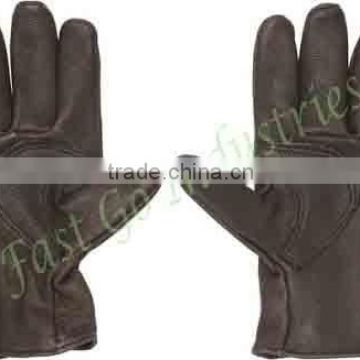 Black Cowhide Leather Work Gloves