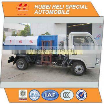 DONGFENG 4x2 5M3 small hanging bucket garbage truck 95hp hot sale for export