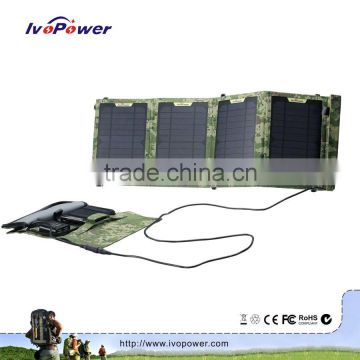 14W Full Certified Mobile Solar Charger, Travel Partner Detachable Solar Charger