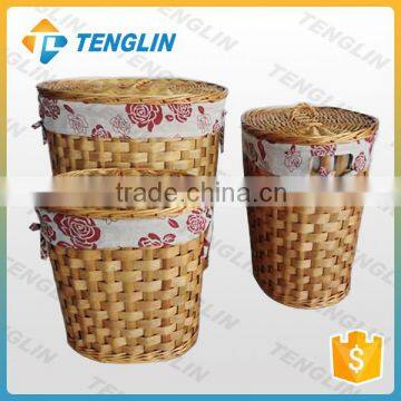 Set 3 woodchip basket laundry with linner