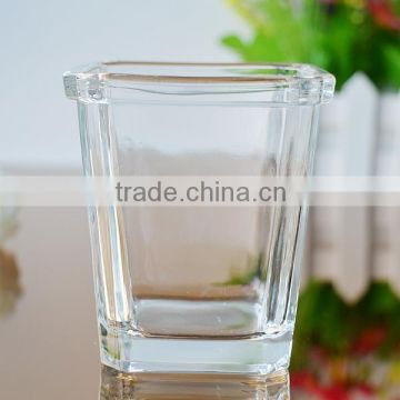 Square shaped glass vase for flower Chinese factory supply