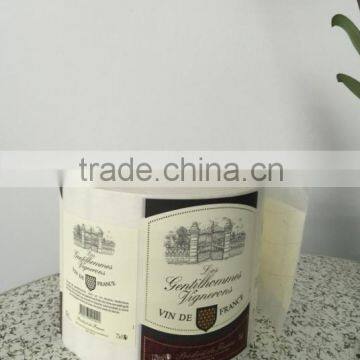 Accept custom order cheap price printing red wine labels paper material adhesive stickers in roll