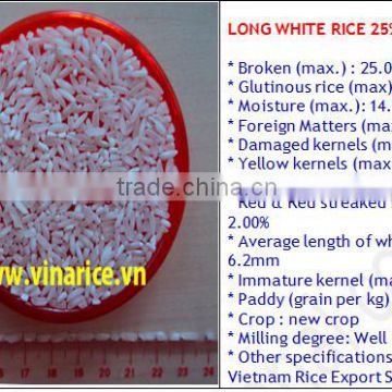 Vietnamese Long Grain White Rice 25% Broken
