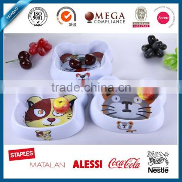 Animal head design 100%melamine pet bowls & feeders,eco-friendly cat dishes pets dogs articles