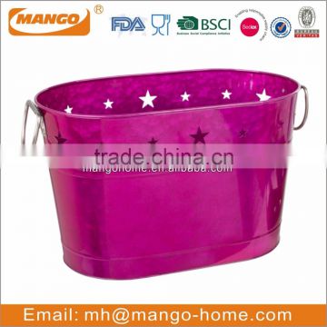 Hot Sale Decorative Oval Metal Ice Bucket