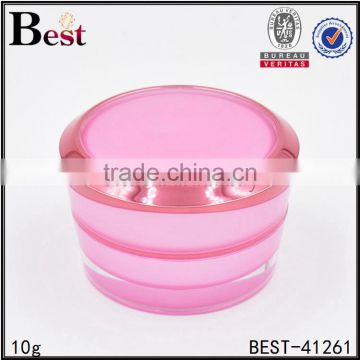 10g cute pink color mini jar round shape plastic acrylic mini jar for skin care products