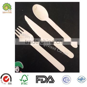 disposable birch wooden high quality cutlery