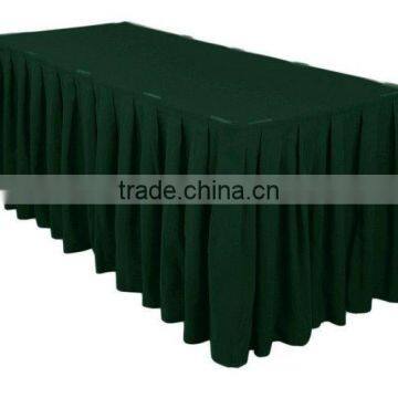 17ft accordion pleat polyester table skirt hunter green