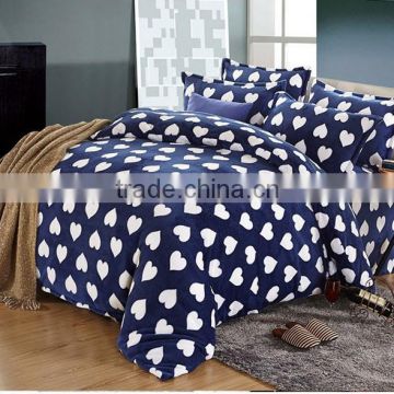 2017 New Design High Quality loving heart Print Bedding Set Flannel Blanket