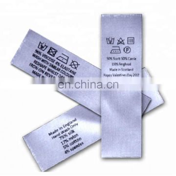 Custom Printed Professional Satin Clothing Care Tag