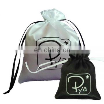 Luxury custom logo satin gift drawstring packaging bag