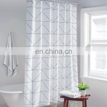 Home decoration wholesale custom polyester white bath shower curtain