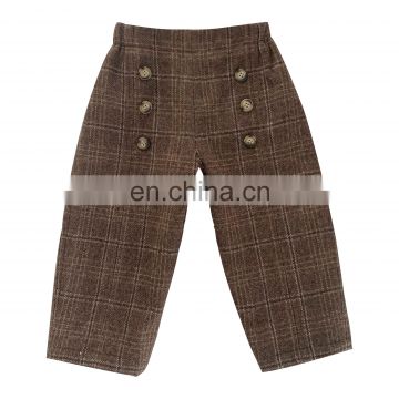 6249/China manufacturer girl kids thicken plaid pant preppy style winter casual straight girls pants
