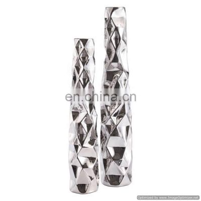 aluminium shiny flower vase