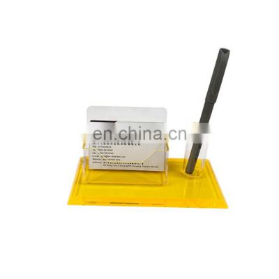 New Promotion Top Quality Customized Available Clear Acrylic Business Card Display Holder With Pen Stand