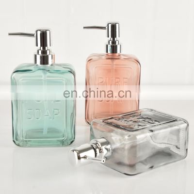 Fancy hot sale solid bathroom commercial liquid hand glass soap dispenser bottle