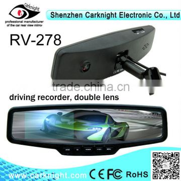 720P Car DVR 2.7 inch mirror with Car Black Box/ Rearview mirror with CCTV camera