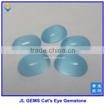 Synthetic Blue Oval Cabochon Cat's Eyes Stones Loose Gems with wholesale price