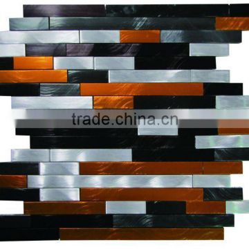YX- MA09 Hot selling mixed color decorative brushed aluminum mosaic tile