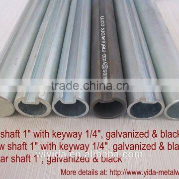 Commercial garage door 1" hollow steel shaft with 1/4" keyway