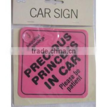 plastic car window sign with suction cup (M-CS046)
