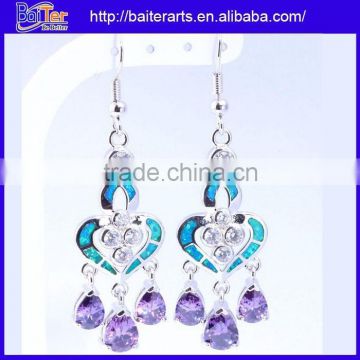Custom 925 Sterling Silver Blue Opal Wholesale Chandelier Earrings