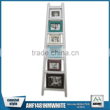 Wooden Ladder Multi Photo Frame With White Frame                        
                                                Quality Choice