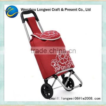 foldable trolley kraft shopping bag/shopping cart bag/shopping bag with wheels