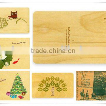 wooden greeting card bookmark