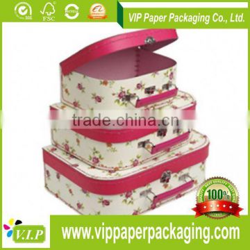 BEST QUALITY RECYCLED CUSTOM PAPER CARDBOARD SUITCASE BOX WITH HANDLE