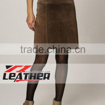 Wholesale Sexy Brown Leather Skirt Sued Leather skirt