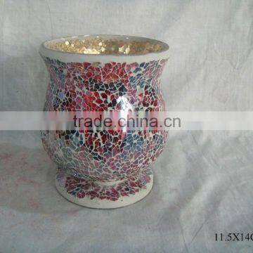 MOSAIC GLASS VASE IN D11.5 X H 14 CM