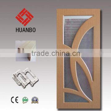 Latest design pvc mdf best wood glass insert decorative door for kitchen