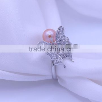 Lastest design sterling silver 925 colors new design pearl finger ring