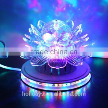 Rotating RGB 51 Pcs LED KTV Disco Party Pub Crystal Lotus Lamp Stage Light