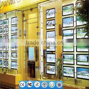 Cable Led Light Box A3 Real Estate Logo Display Window Advertising Illuminated Signboards