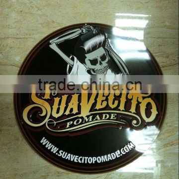 offset printing embossed round metal sign